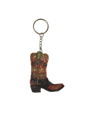 Pure Western Boot Butterfly Flower Keychain