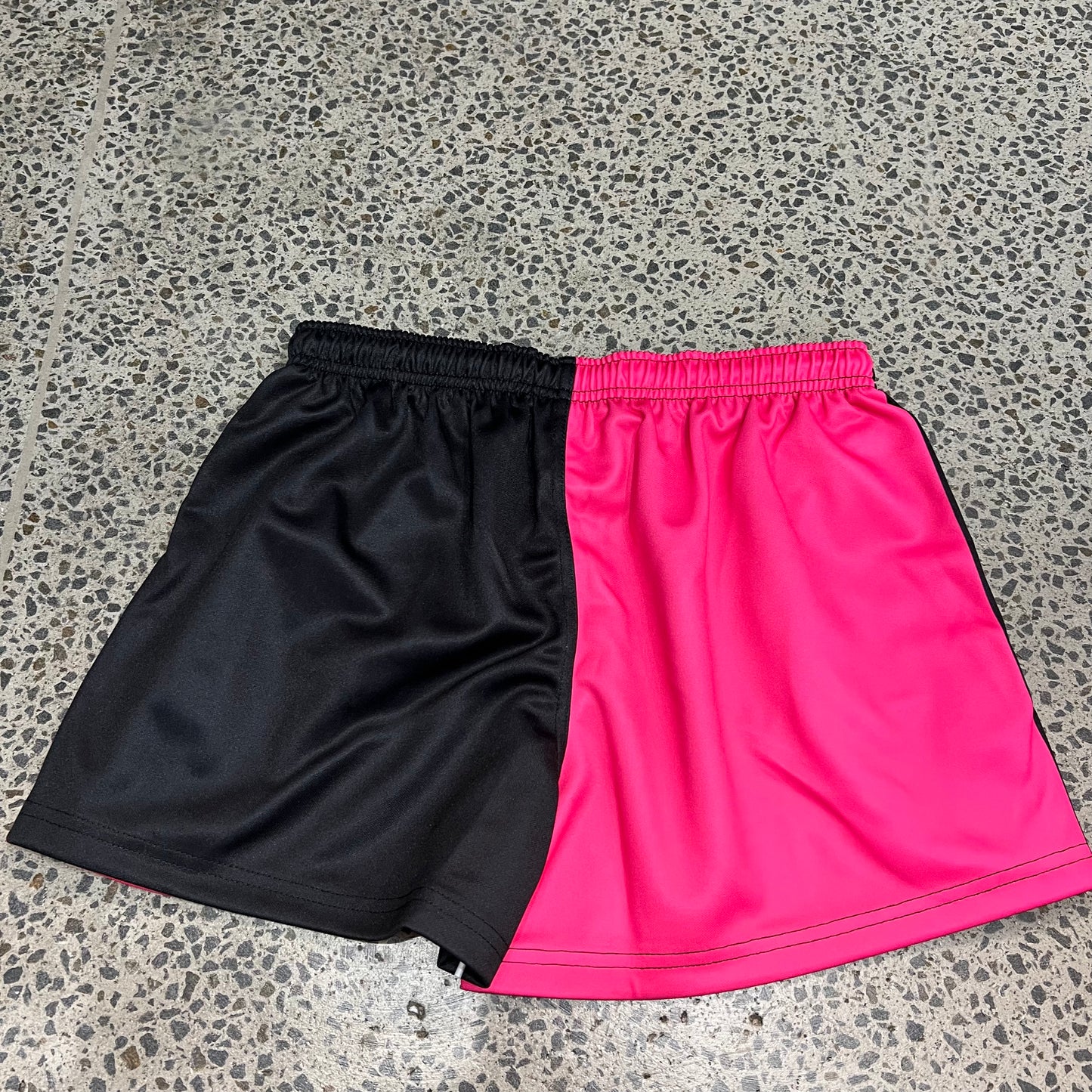 Backroads Footy Shorts - Black & Hot Pink