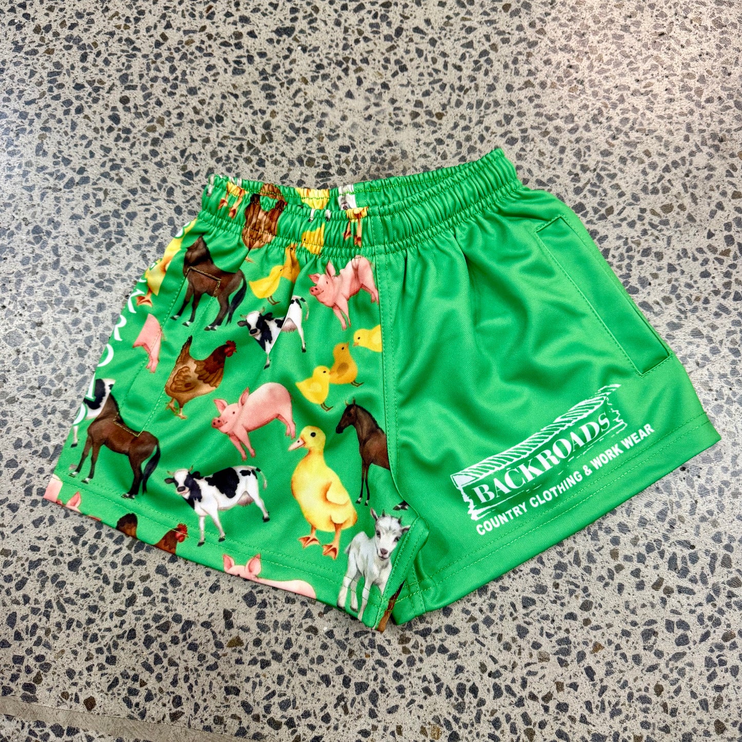 Backroads Kids Footy Shorts Farm Animals