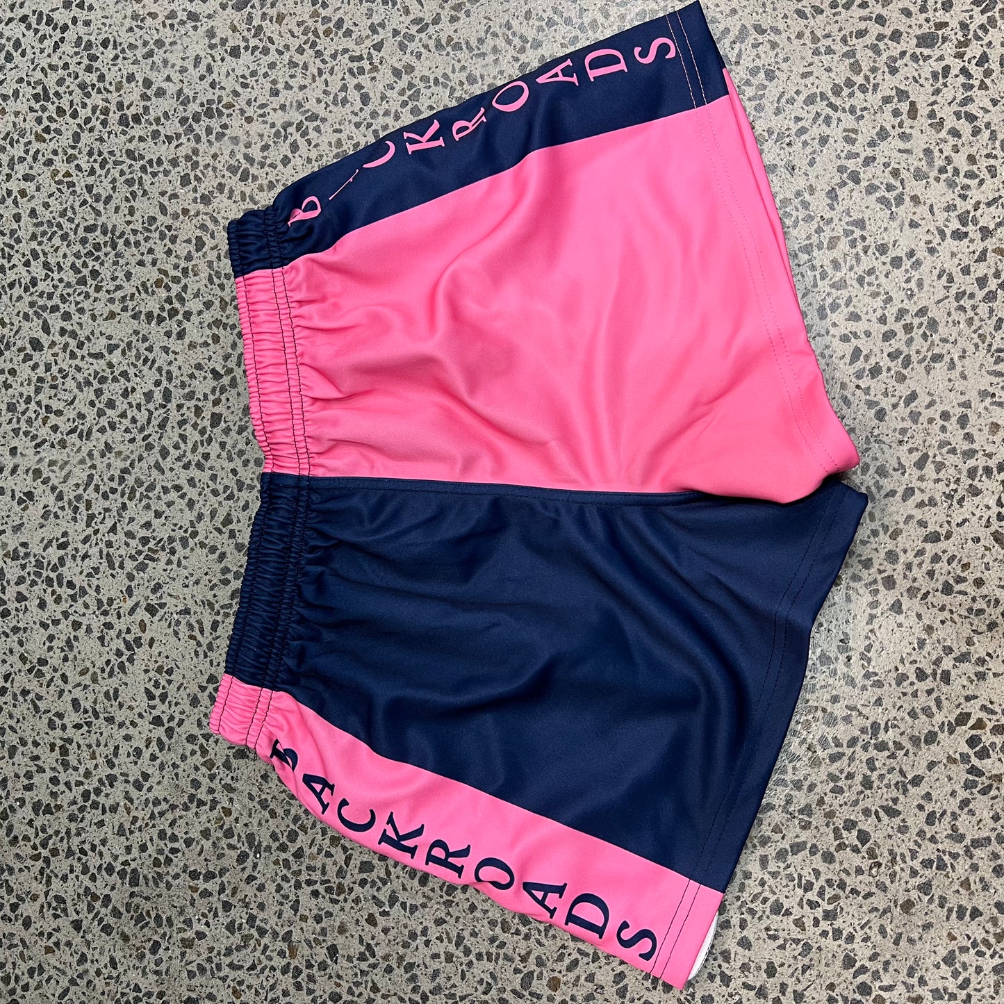 Backroads Footy Shorts - Pink & Navy