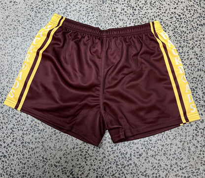 Backroads Footy Shorts Maroon/Gold