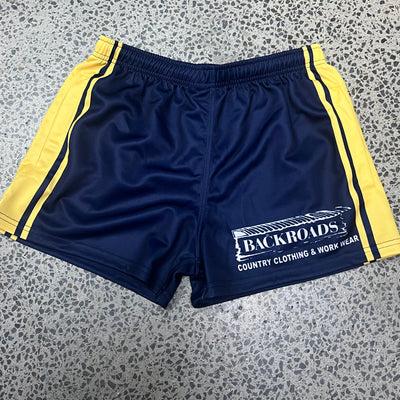 Backroads Footy Shorts Navy/Yellow