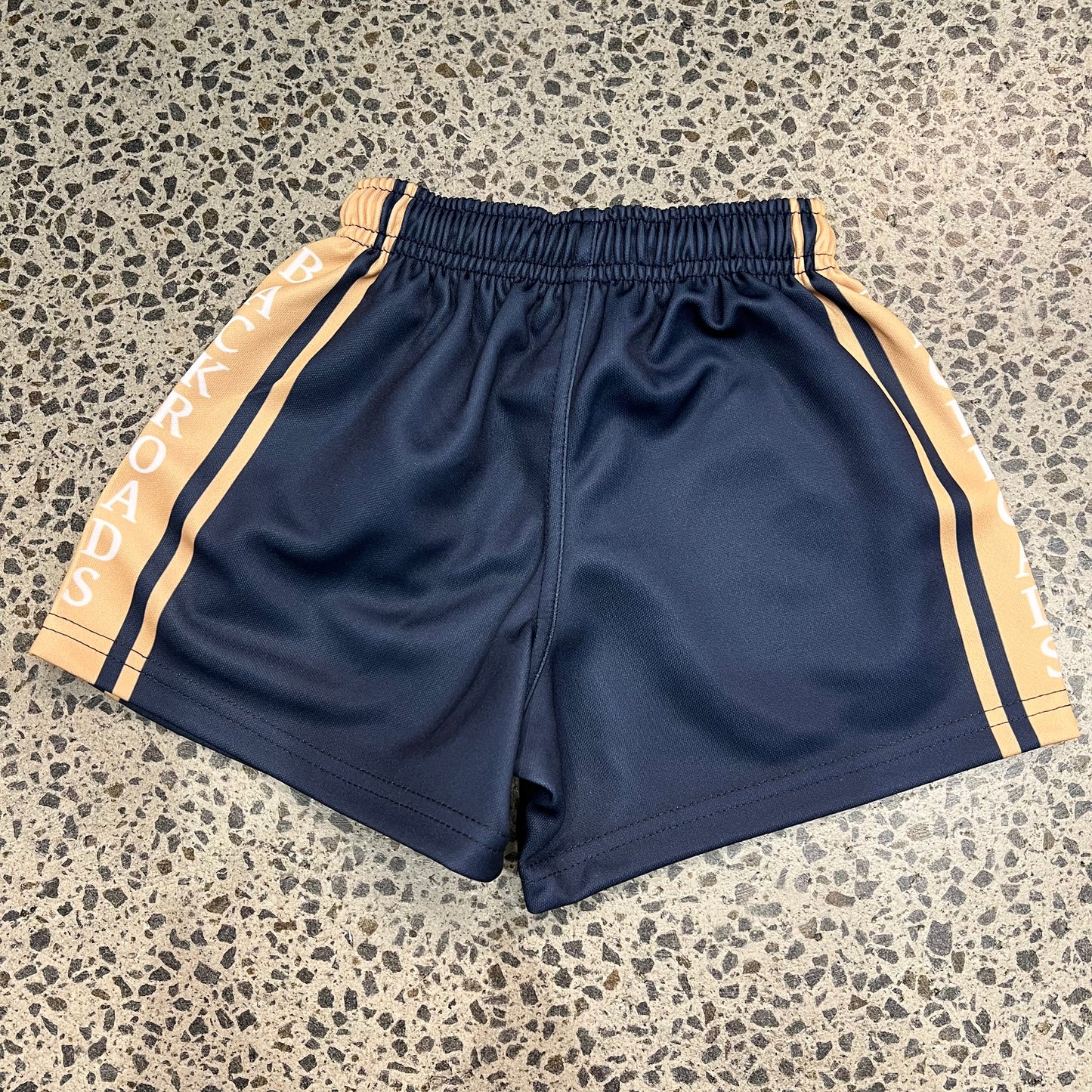 Backroads Kids Footy Shorts - Navy Tan