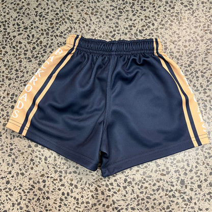 Backroads Kids Footy Shorts - Navy Tan