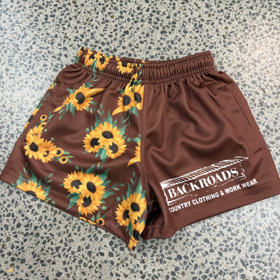 Backroads Kids Footy Shorts Sunflower