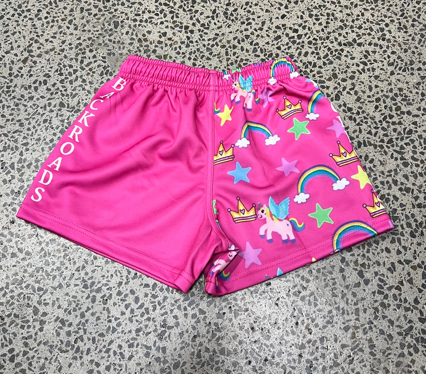 Backroads Kids Footy Shorts Unicorn/Pink