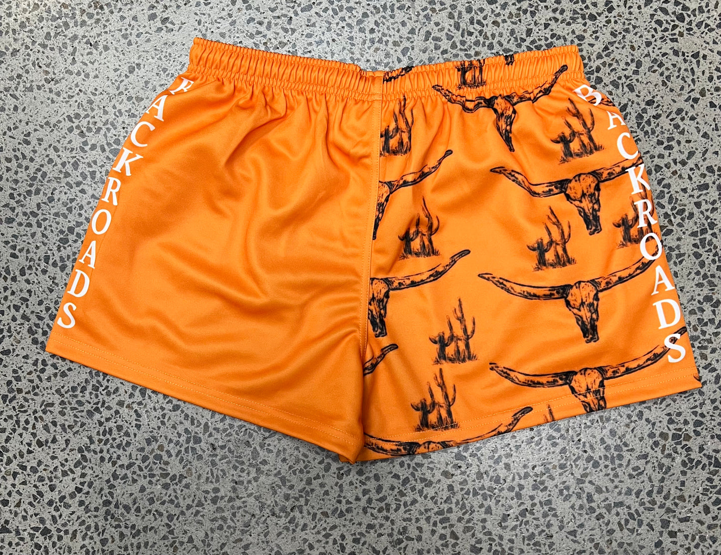 Backroads Footy Shorts Orange/Bullhorns