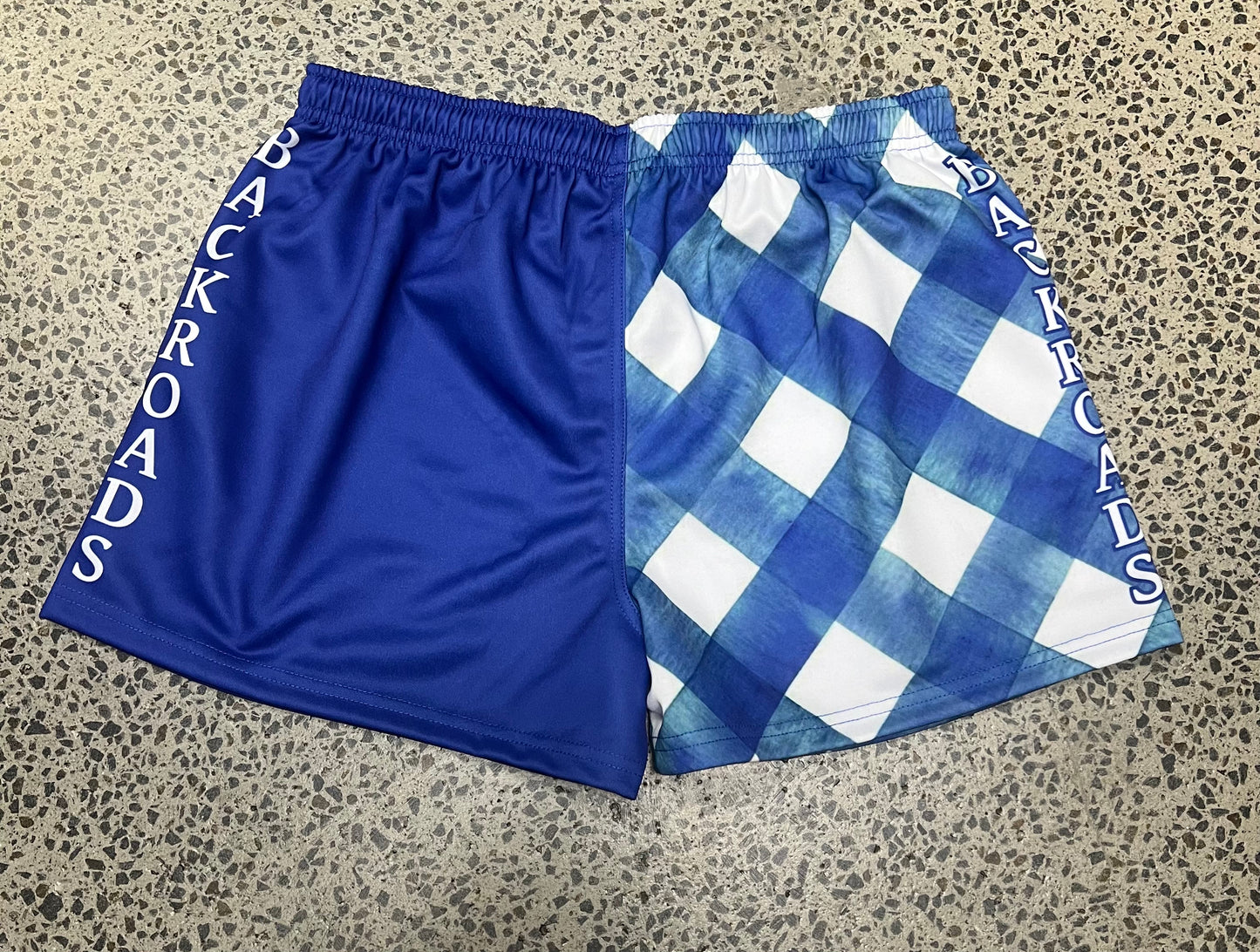 Backroads Footy Shorts- Blue/Gingham