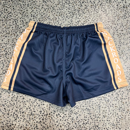 Backroads Footy Shorts - Navy & Tan