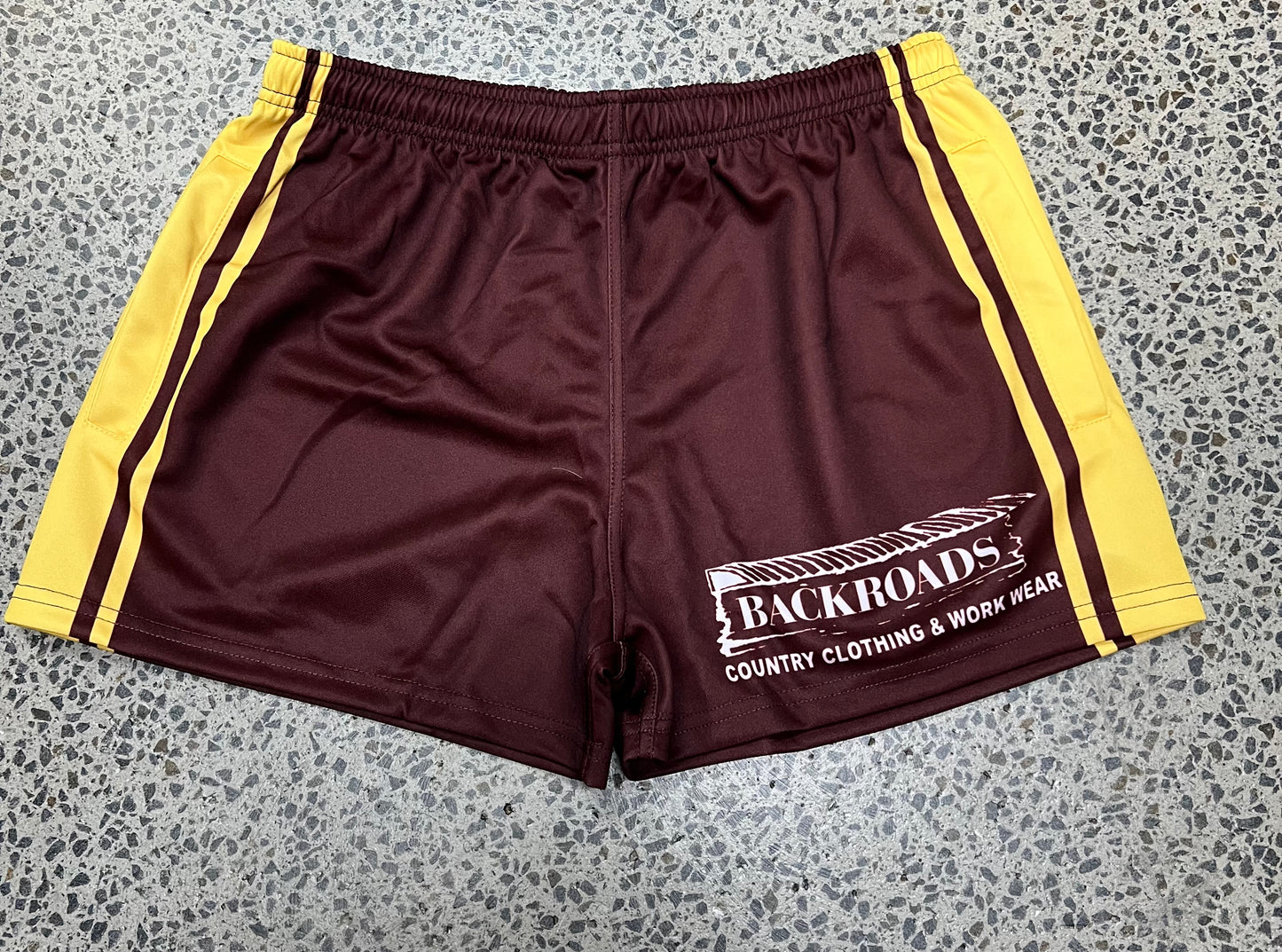 Backroads Footy Shorts Maroon/Gold