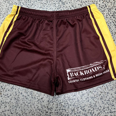 Backroads Footy Shorts Maroon/Gold