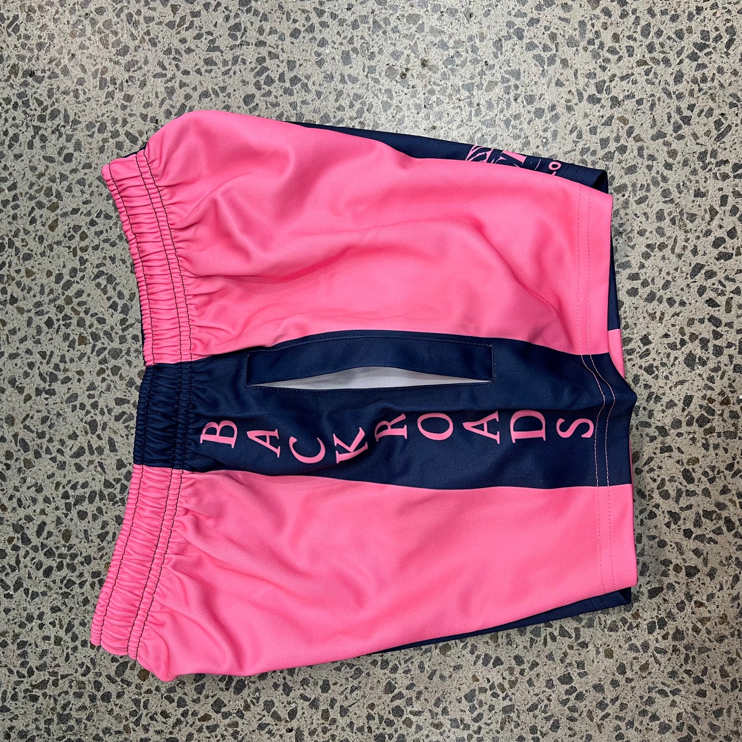 Backroads Footy Shorts - Pink & Navy