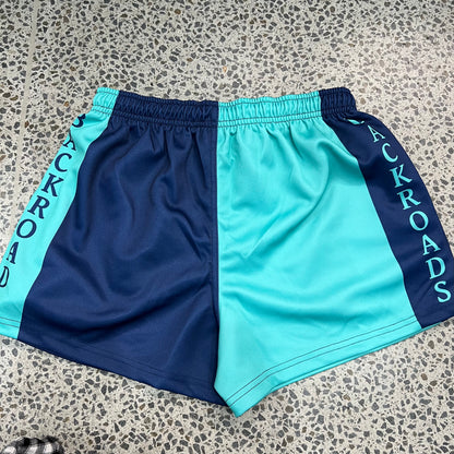 Backroads Footy Shorts - Navy Aqua