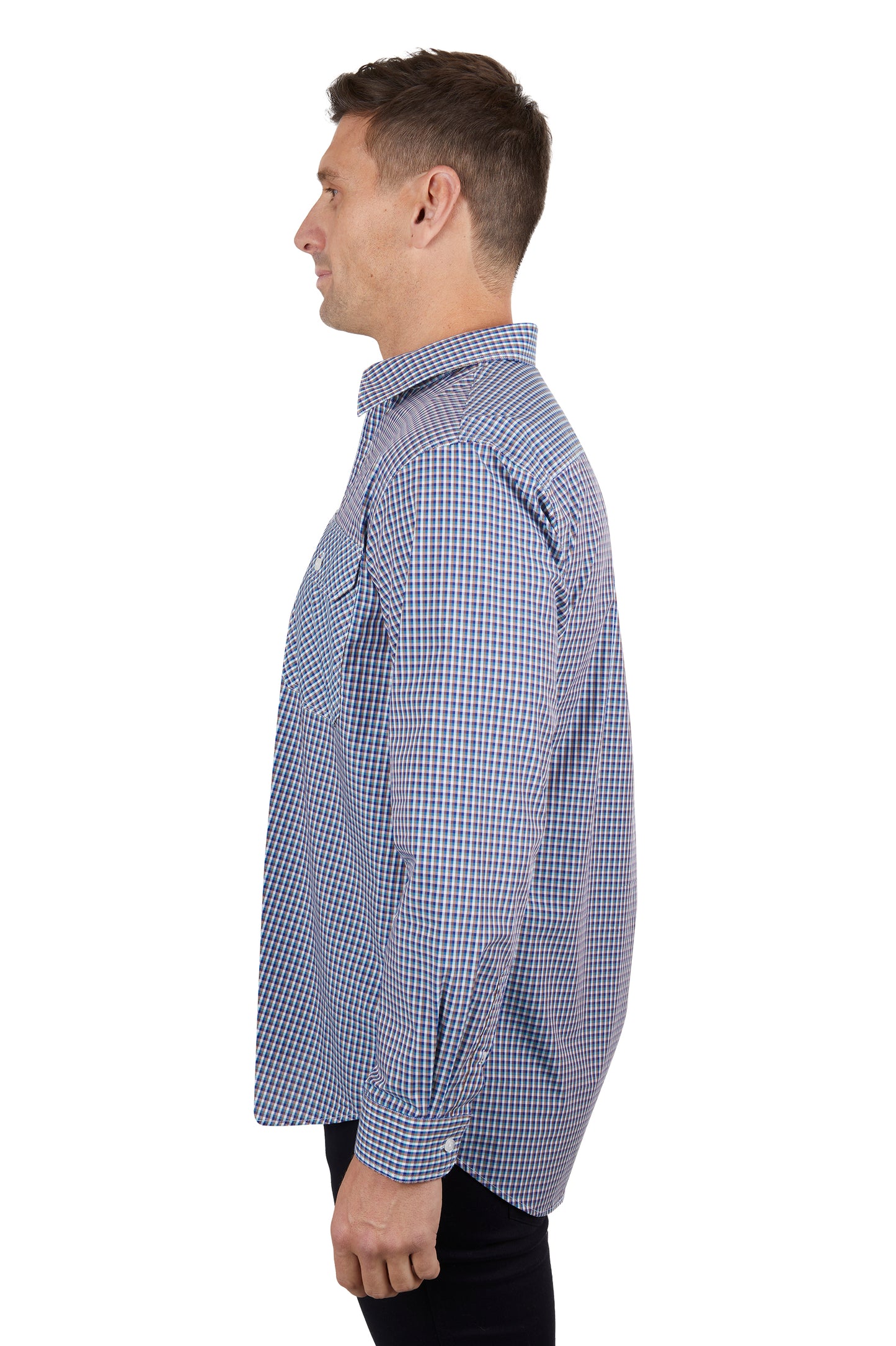 Hard Slog Mens Bobbie 1/2 Button Long Sleeve Shirt