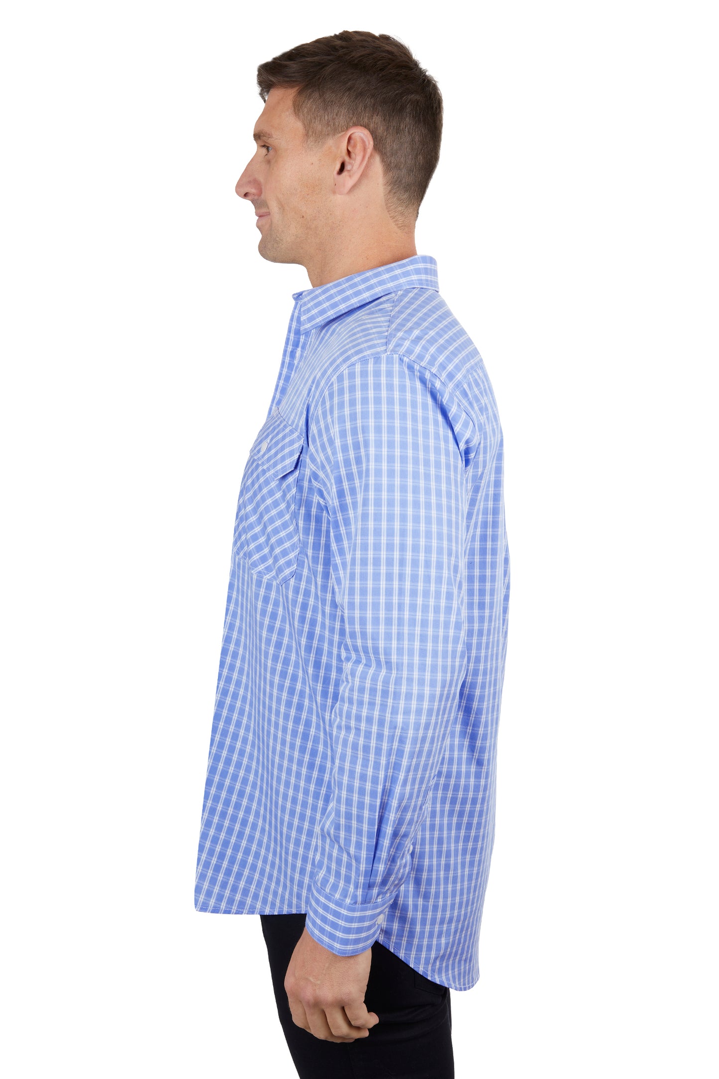 Hard Slog Mens Ron 1/2 Button Long Sleeve Shirt