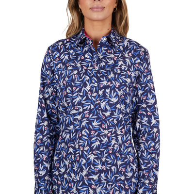 Hard Slog Womens Mindy 1/2 Button Long Sleeve Shirt