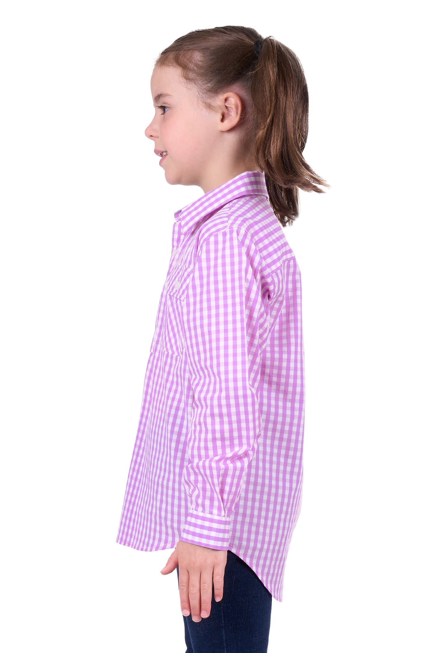 Hard Slog Girls Ayla 1/2 Button Long Sleeve Shirt