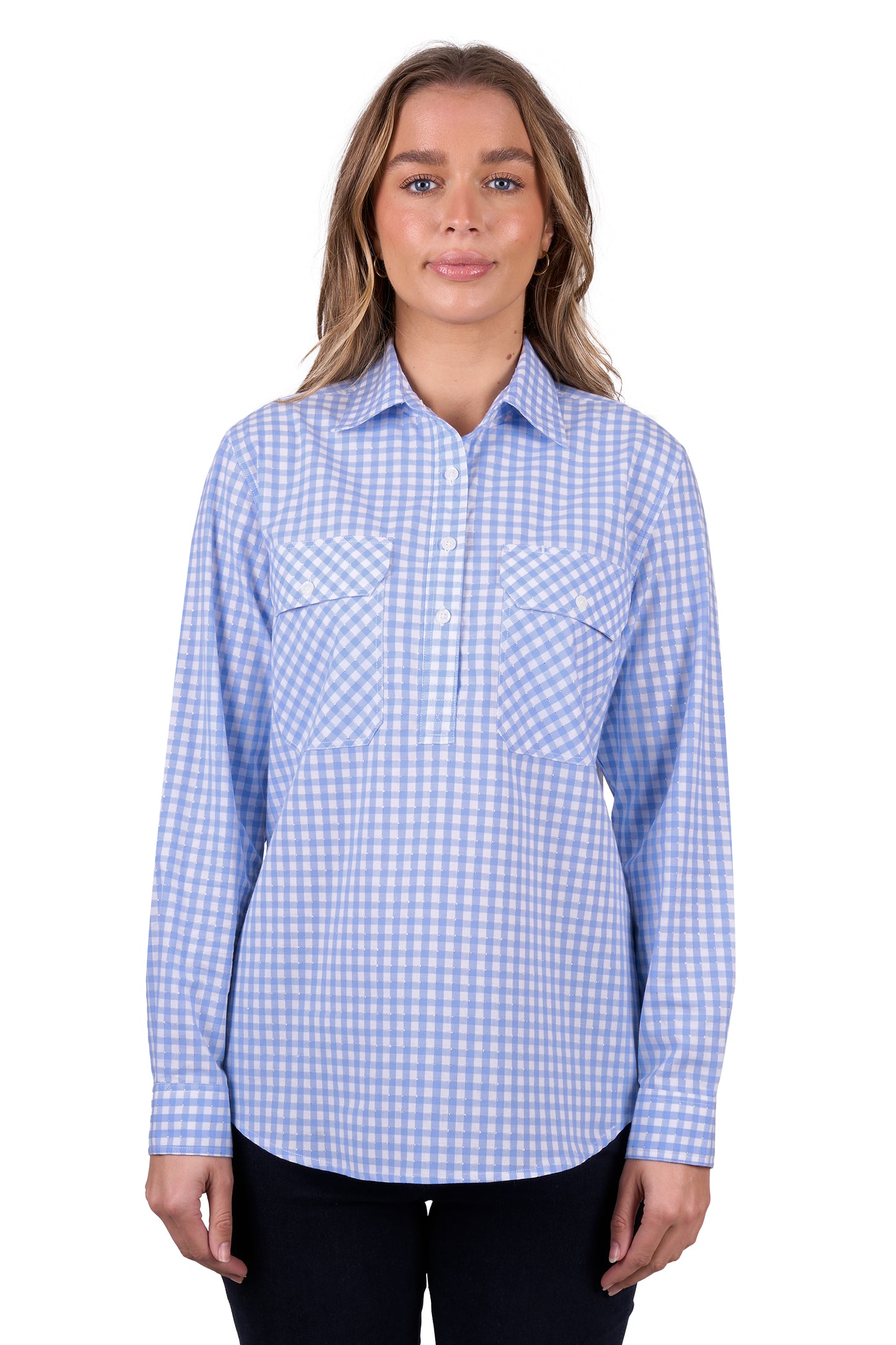 Hard Slog Womens Rux 1/2 Placket Long Sleeve Shirt