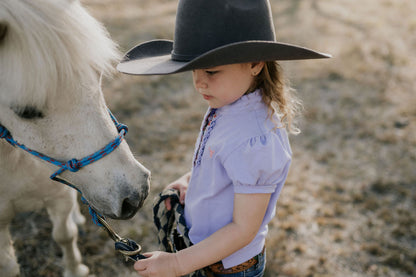 Little Windmill Clothing co. Girls "Lizzy " Violet Ruffle Polo