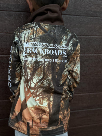 Backroads Fishing Shirts - Kids Brown Iconic