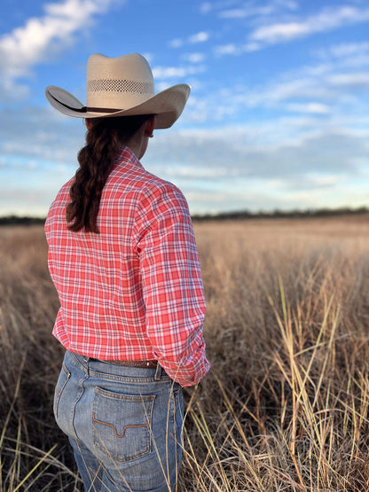 Black Colt Clothing - Jane Shirt Peach Plaid