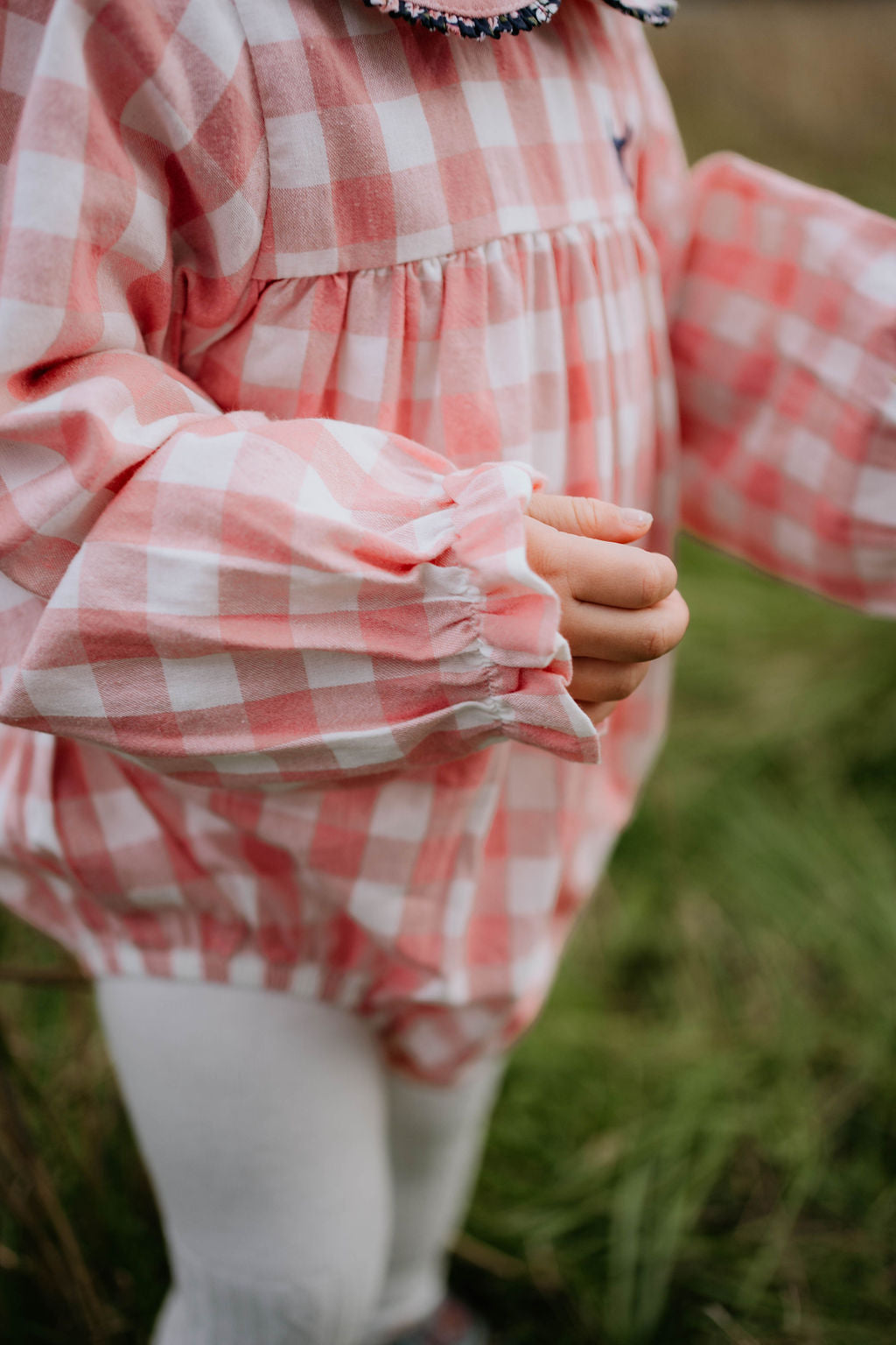 Little Windmill Clothing Co. "River"  Chucky Gingham Long Sleeve Bubble Romper