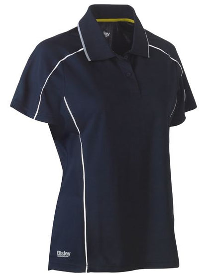 Bisley Womens Cool Mesh Polo With Reflective Piping