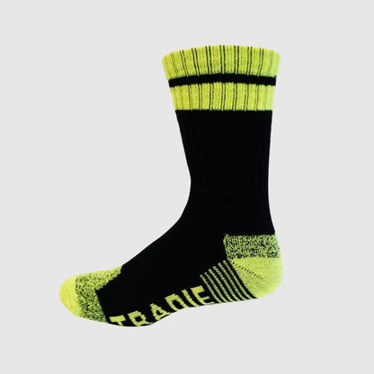 Tradie Mens 3pk Acrylic Work Socks Black & Yellow