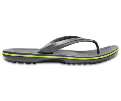 Crocs Unisex Crocband Flip Thong - Graphite/ Volt Green