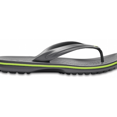 Crocs Unisex Crocband Flip Thong - Graphite/ Volt Green