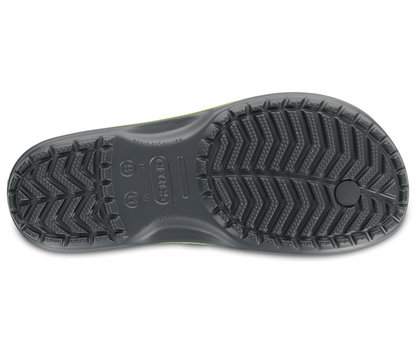 Crocs Unisex Crocband Flip Thong - Graphite/ Volt Green