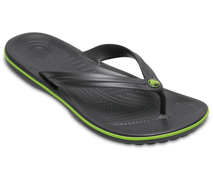 Crocs Unisex Crocband Flip Thong - Graphite/ Volt Green