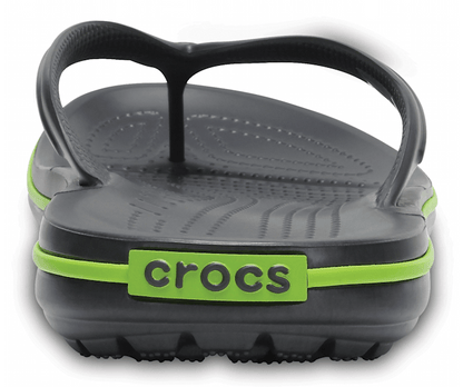 Crocs Unisex Crocband Flip Thong - Graphite/ Volt Green