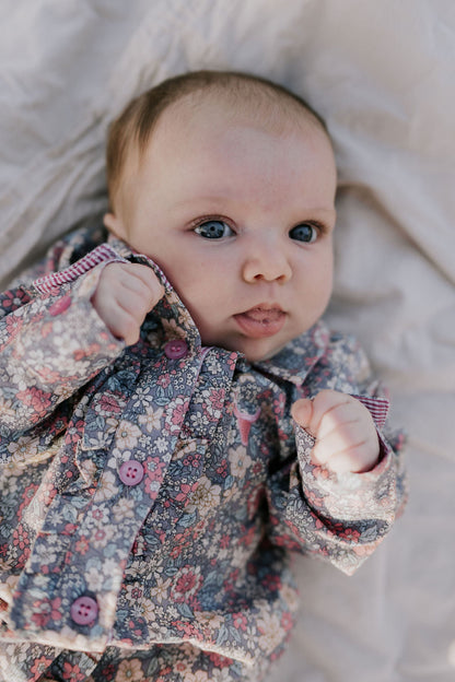 Little Windmill Clothing Co. "Montana Baby" Dusty Floral Western Long Sleeve Romper