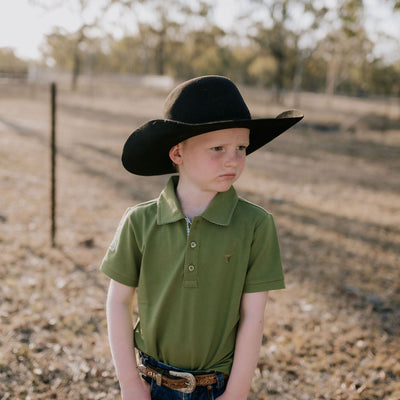 Little Windmill Clothing Co. "Olive Jnr" Green Boys Polo