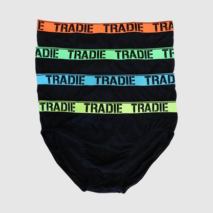 Tradie Mens 4 Pack Briefs - Black