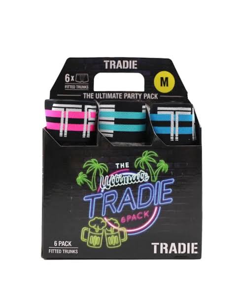 Tradie Mens 6 Pack Trunks - Neon Vibe