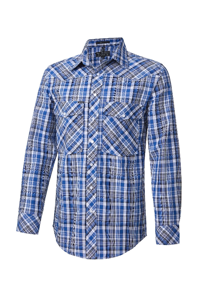 Pilbara Western Mens Snap Button Long Sleeve Shirt