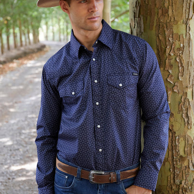 Pure Western Mens Jett Long Sleeve Shirt