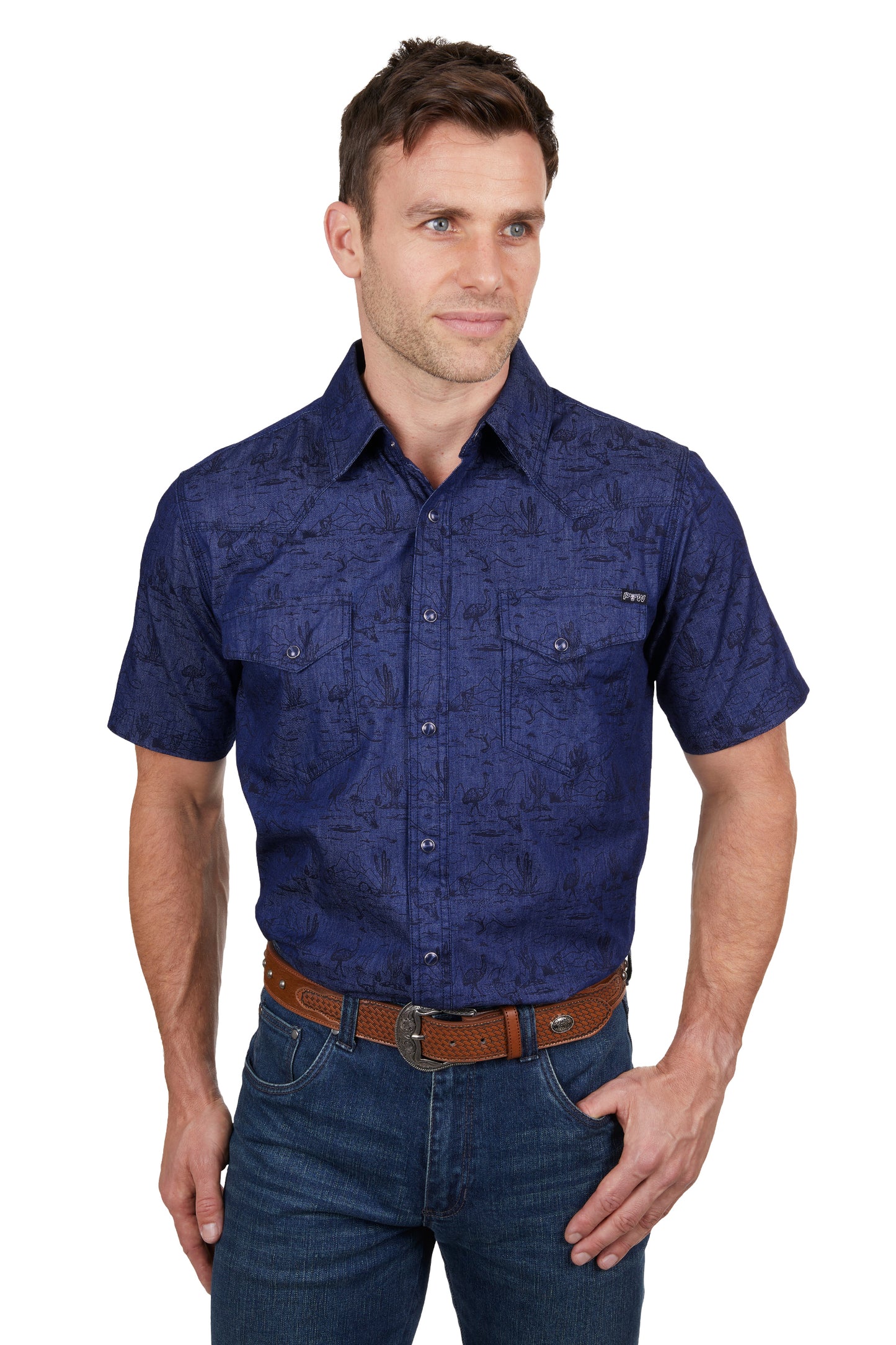 Pure Western  Mens Drew Short Sleeve Shirt