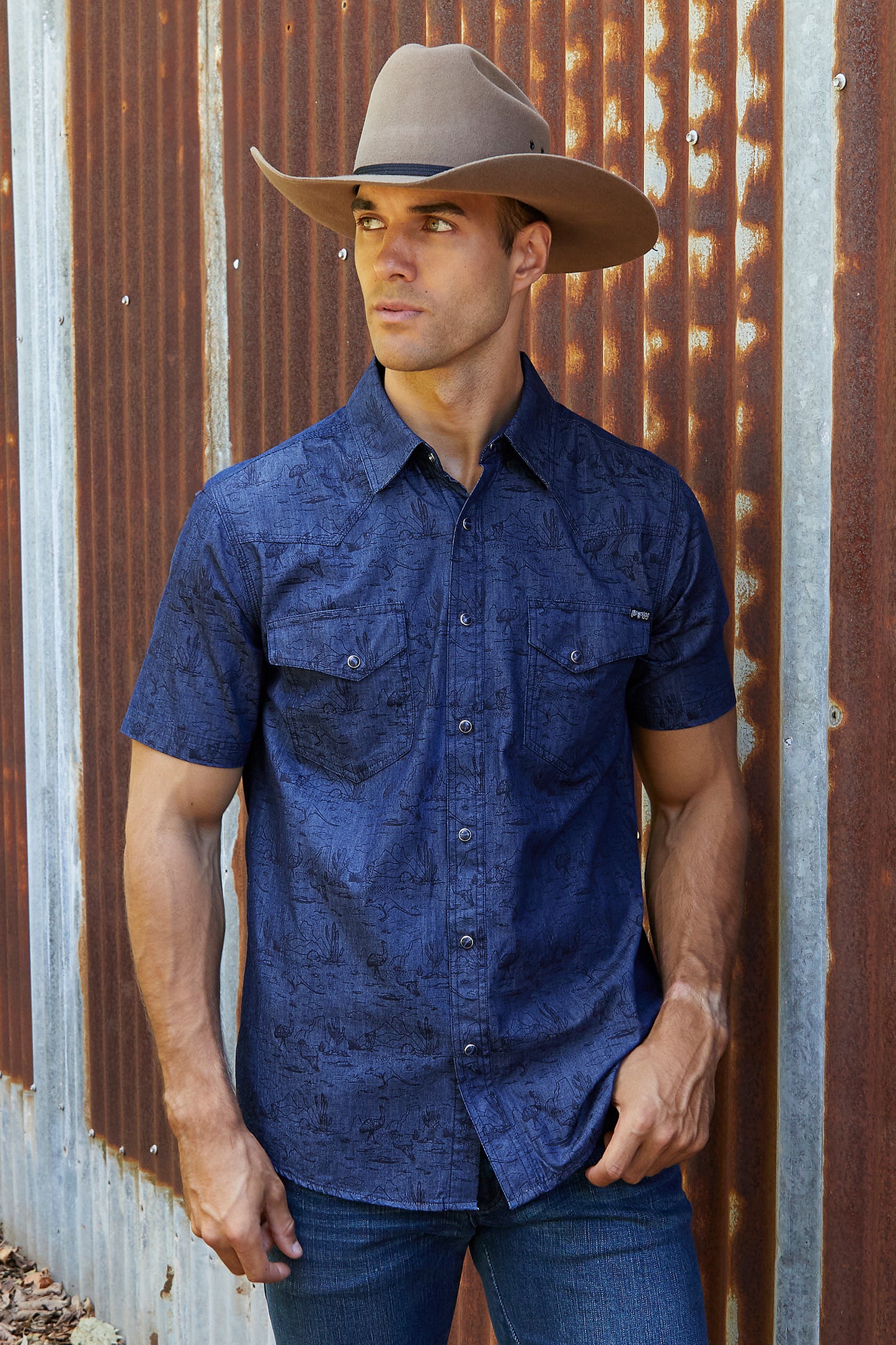 Pure Western  Mens Drew Short Sleeve Shirt