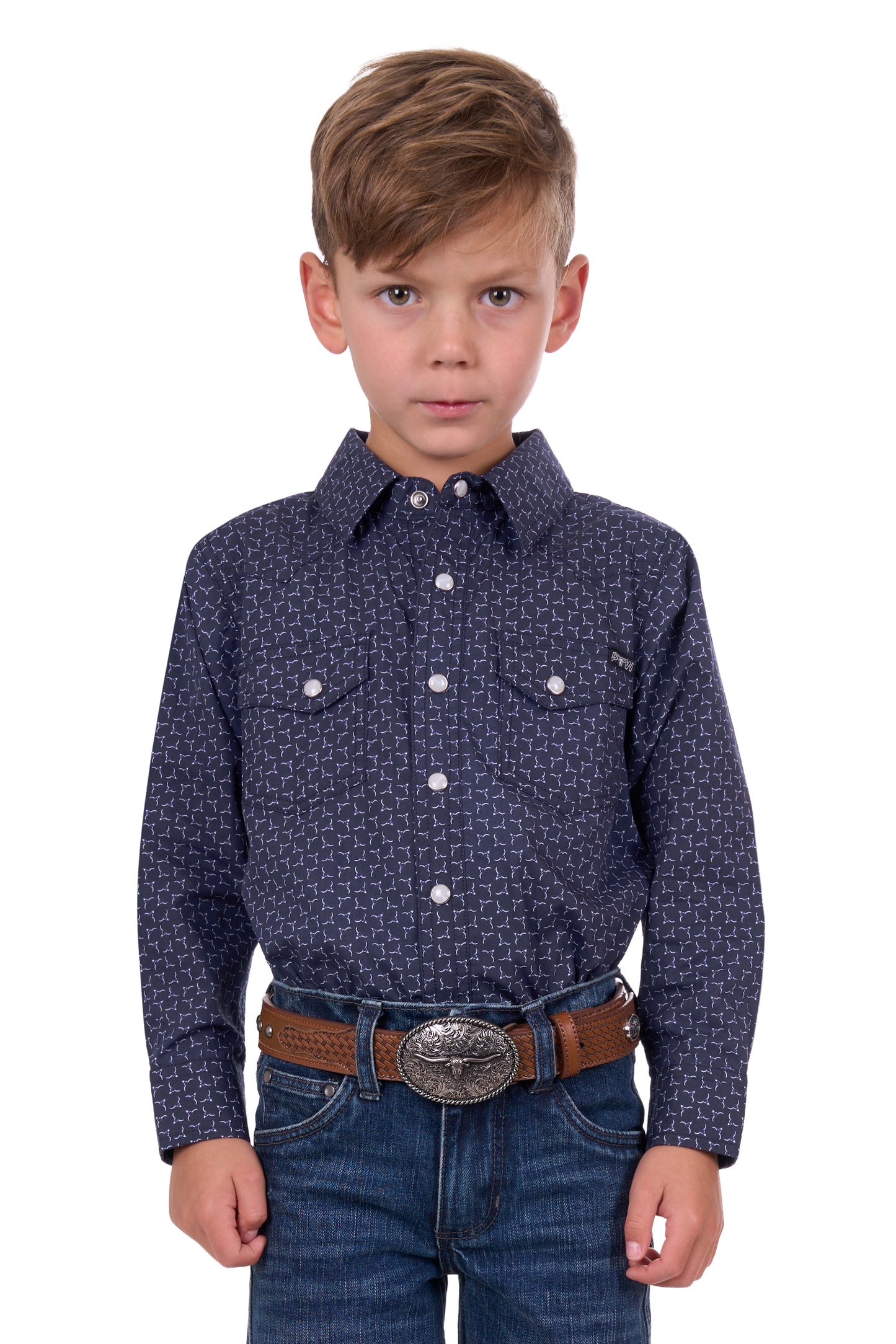 Pure Western Boys Jett Long Sleeve Shirt