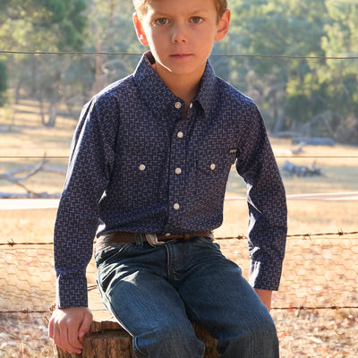 Pure Western Boys Jett Long Sleeve Shirt