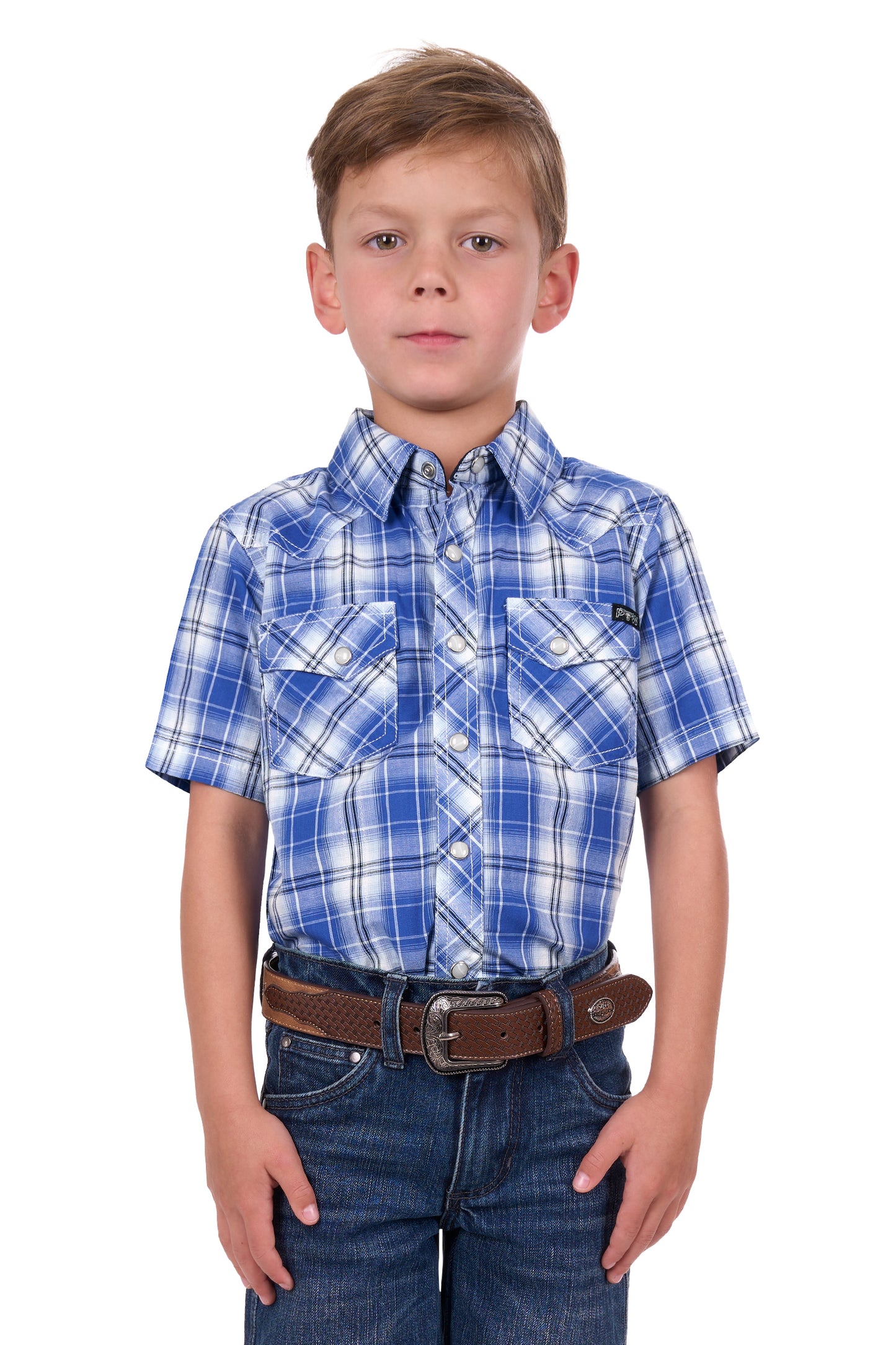 Pure Western Boys Mark Short Sleeve Shirt