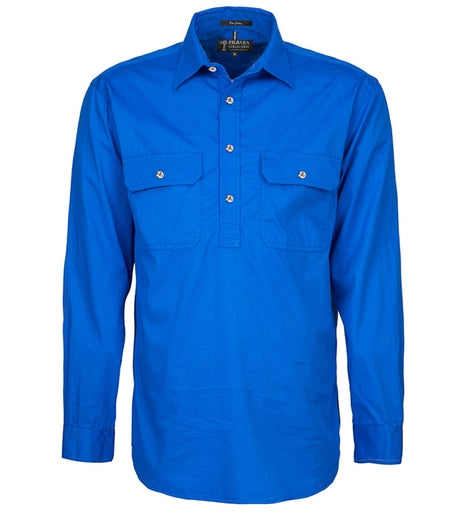 Pilbara Mens Closed Front Long Sleeve Shirt