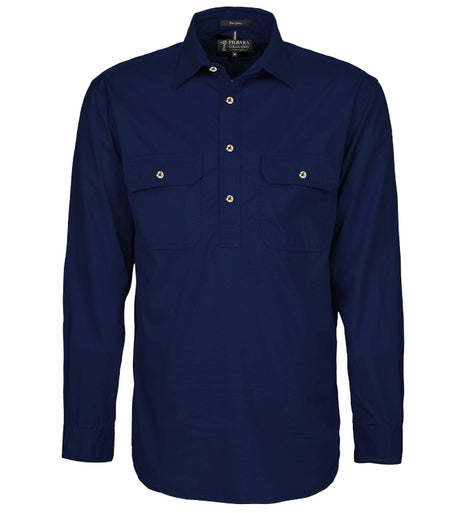 Pilbara Mens Closed Front Long Sleeve Shirt