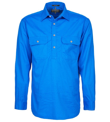 Pilbara Mens Closed Front Long Sleeve Shirt