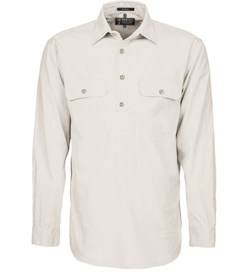 Pilbara Mens Closed Front Long Sleeve Shirt