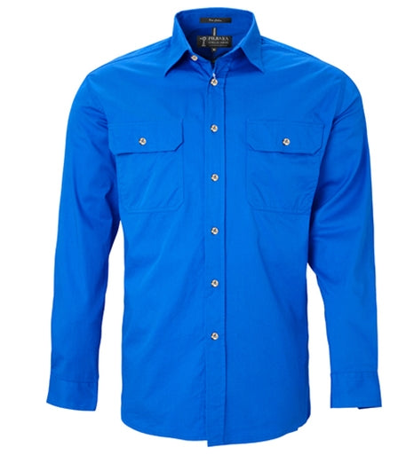 Pilbara Mens Open Front Long Sleeve Shirt