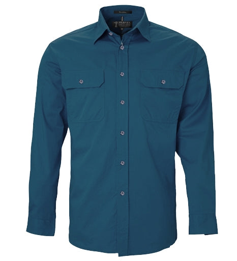 Pilbara Mens Open Front Long Sleeve Shirt